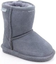 BEARPAW Toddler Emma Charcoal Boot Classic Suede Size- 10