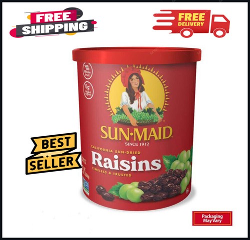 California Sun-dried Raisins - 13 Oz Resealable Canister - Dried Fruit Snack for