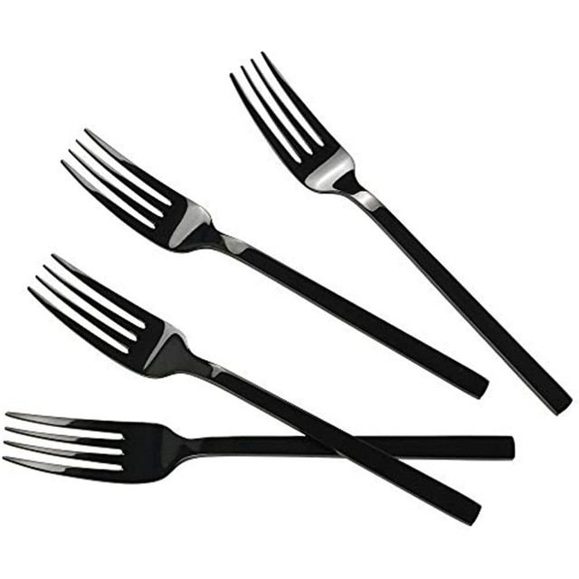 Black Stainless Steel Dinner Forks Table Forks, 12 Pieces Kitchen