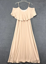 SHOW ME YOUR MUMU Maxi Dress Womens Large Pale Pink Caitlin Ruffle off shoulder