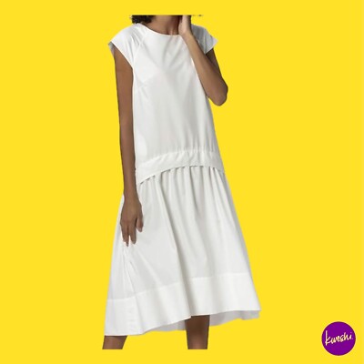 APART FASHION Damen Mock Coordinate Kleid, Flügelärmel, Creme, UK L | EU 42