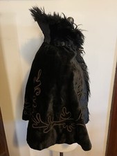 ANTIQUE EMBROIDERED BEADED BLACK VELVET MOURNING CAPE GOTH STEAM PUNK EDWARDIAN