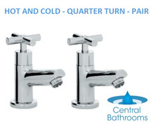 Bristan Damixa 3/4" Bath Pillar Taps Quarter Turn CD Chrome Handles (Pair)
