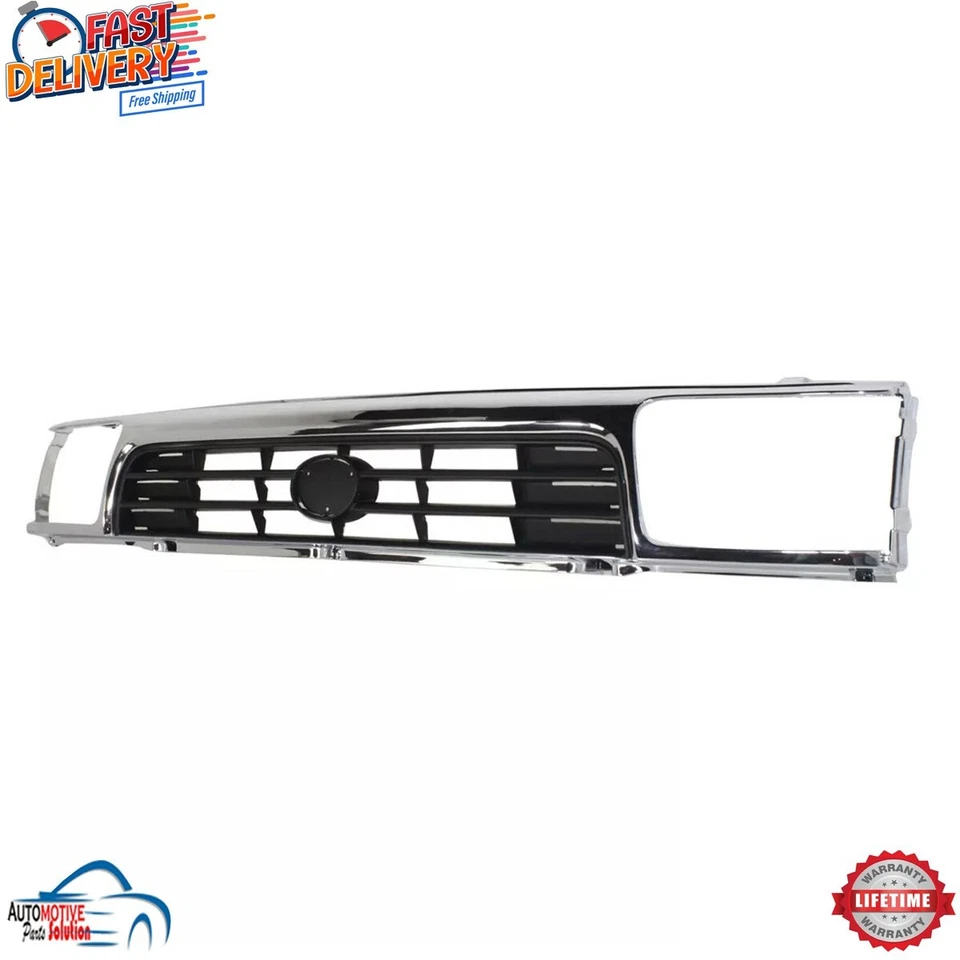 NEW FRONT GRILLE CHROME WITH BLACK INSERT PLASTIC FOR 1992-1995 TOYOTA 4RUNNER Foto 3 de 4