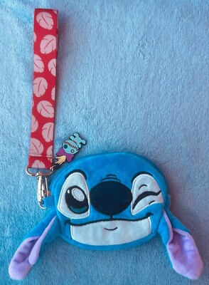 Stitch Disney BioWorld Scrump Charm Plush Zip Around Wallet Coin Purse NEW
