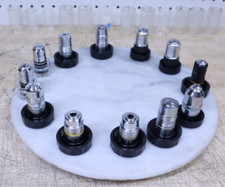 Nice Lot of 12 Vintage Magnifying Optical Eyepieces Microscope Loupe W/ Cases US