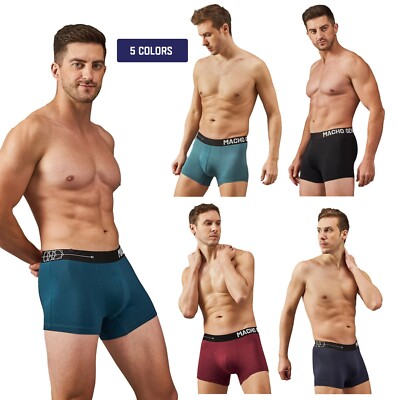 Macho Genie Men's Essentials - Classic Premium Soft and Breathable Modal Trunks