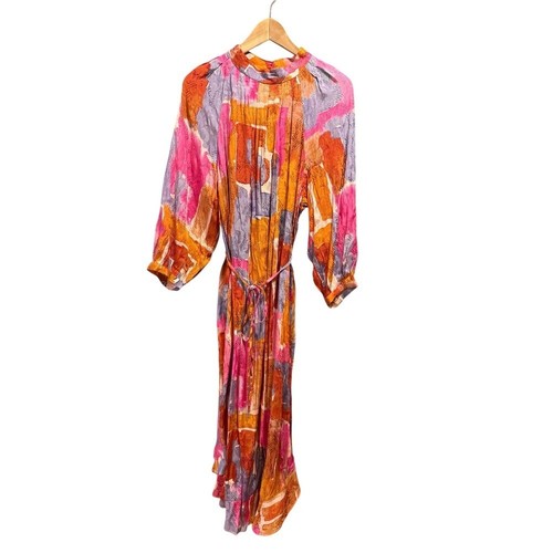 NWT Colorful Abstract Midi Mock Neck Long Sleeve Dress Size 1X - Picture 2 of 6