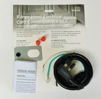 Broan Nutone Range Hood Electrical Cord Connection Kit HCK44