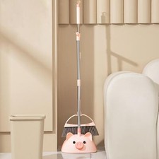 2Pcs Broom and Dustpan Set Sweeping Broom Dense Pet Bristles for Office Home