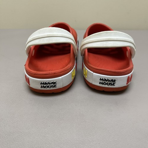 Crocs Disney Minnie Mouse Clogs Girls Size C13 Red Sandals Slip On Shoes Charms - Picture 9 of 13