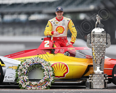 JOSEF NEWGARDEN 2024 INDY 500 WINNER AUTO RACING 8X10 PHOTO TROPHY CAR