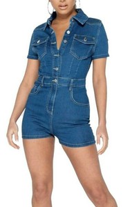 blue denim playsuit