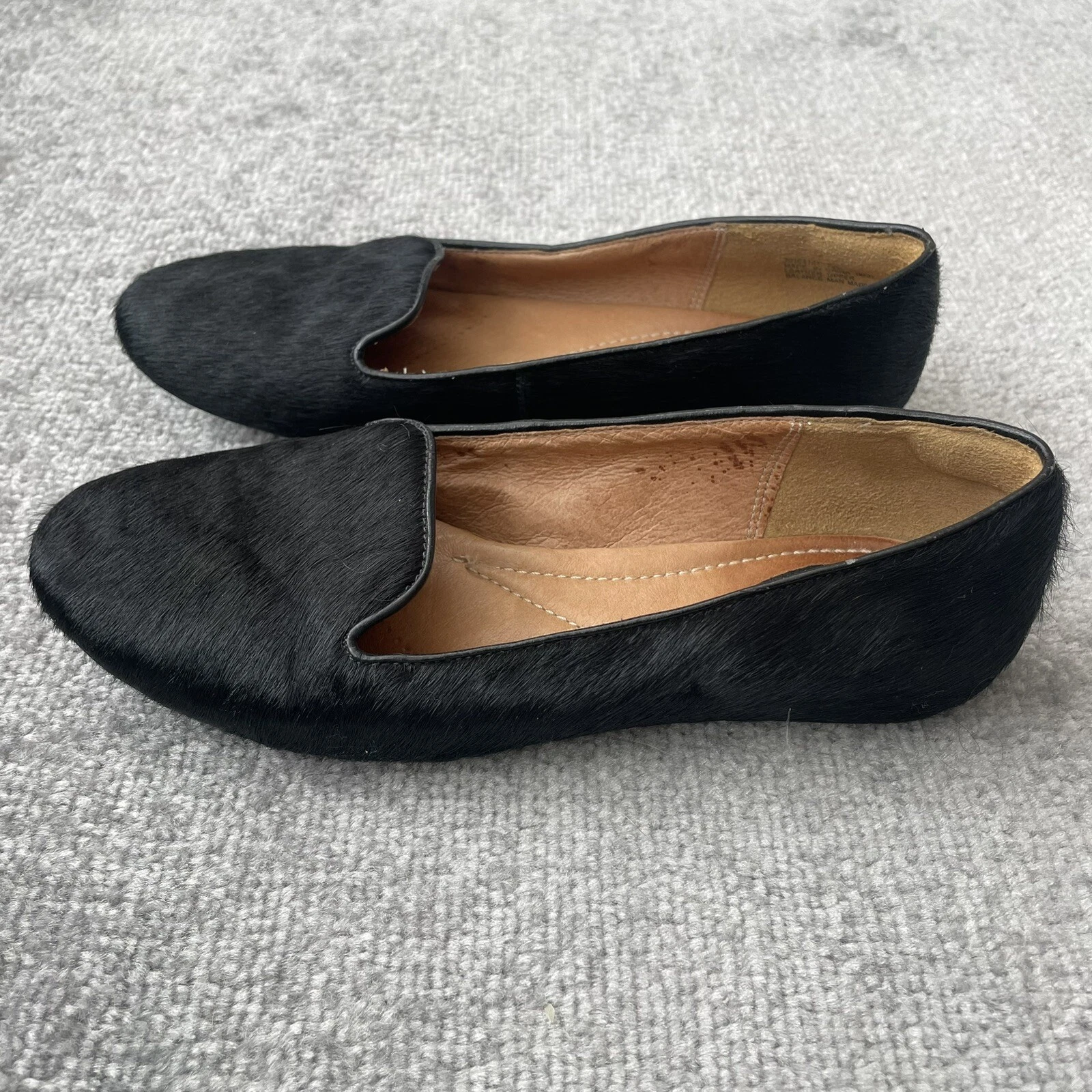 Scarpe Clarks donna taglia 7 5 mocassino nero pelle artigianali capelli di vitello ballerine casual