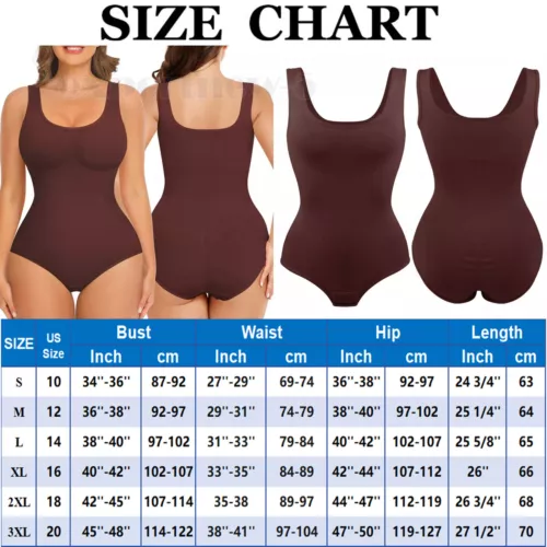 Body EE. UU. Prendas con forma para mujer Control de abdomen Top sin mangas Leotardo Formador de cuerpo completo - Imagen 23 de 31