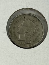1865 3 Cent Nickel Piece Nice Coin