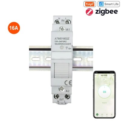 Tuya Smart Life Durable 16A Relay Switch Timer 1P Din Rail App Alexa Google Home