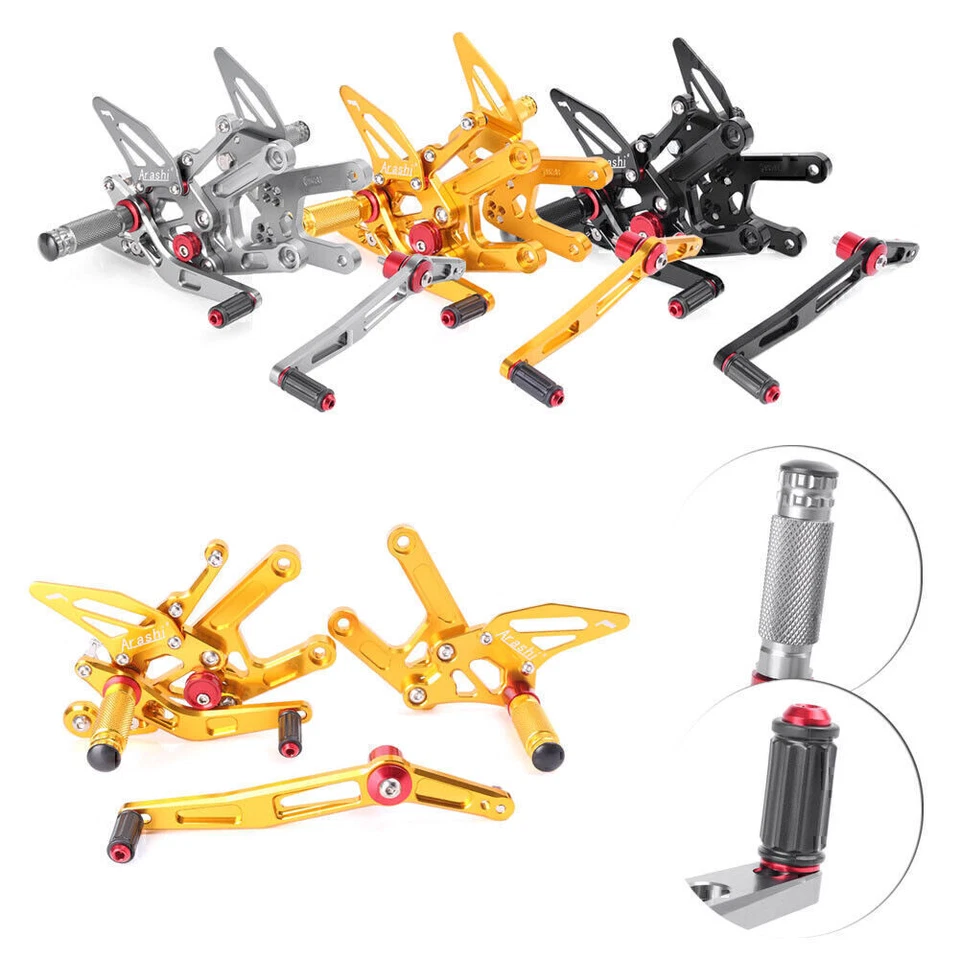 Kit de clavijas de pie de reposapiés de pedal ajustable para Yamaha YZF R6 2017-2022 2021 Foto 2 de 4