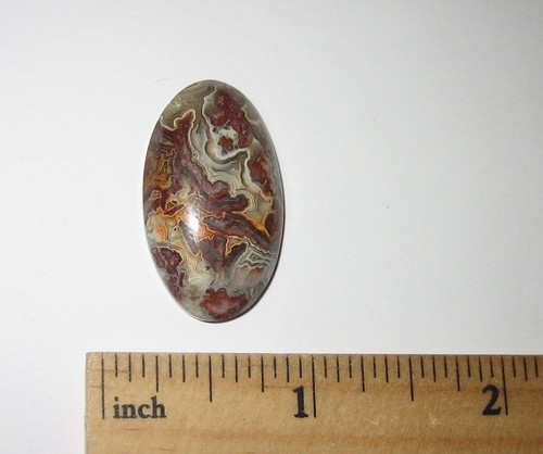 30x17mm LAGUNA NATURALE LUCIDA PIZZO AGATA CRISTALLO PIETRA CABOCHON MESSICO 5,6g*2 - Foto 2 di 7
