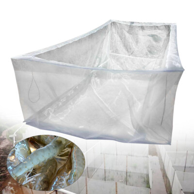80 Mesh Aquaculture Pond Fishing Crab Shrimp Net Cage Breeding Net Box White NEW
