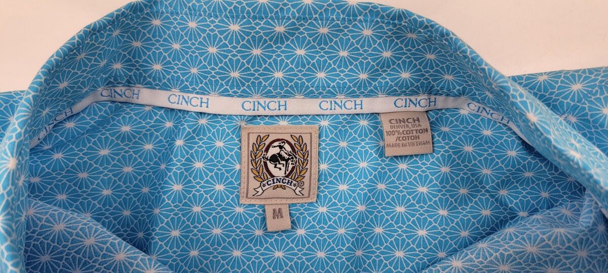 Cinch Men's M Turquoise White Lead Don't Follow Long Sleeve Cinch Men's M Turquoise White Lead Don't Follow Long Sleeve
