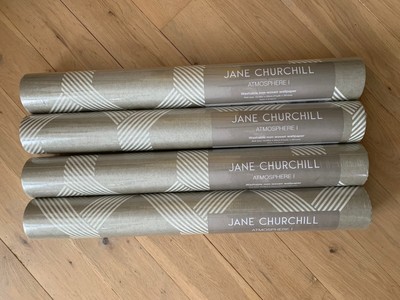 Geometrische JANE CHURCHILL Tapete ATMOSPHERE I ULTRA x4 NEU J152W-05 Zinn 