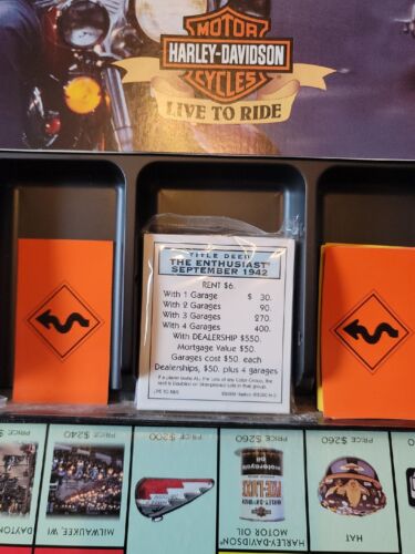 Harley Davidson Live to Ride Collectors Edition 2000 Monopoly New OPEN Box - Picture 7 of 10