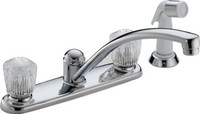 Delta 2402lf Classic Two Handle Kitchen Faucet With Spray, Chrome, New, Free Shi on sale Delta 2402lf Classic Two Handle Kitchen Faucet With Spray, Chrome, New, Free Shi on sale