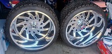 Custom Whels 26x16 6 Lug Chevy Truck 2 New Tires And 4 New Rims