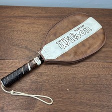 Tennis Racket Wilson Aggressor Vintage With Cover 4 3/8 Brown