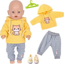 4Pcs Baby Doll Clothes for 14-18 Inch New Born Baby Doll, 1 Animal Element Hood