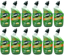 ( 12 ) Lime-x Liquid Toilet Bowl Gel Cleaner, Removes Lime Calcium Rust 16 oz Ea