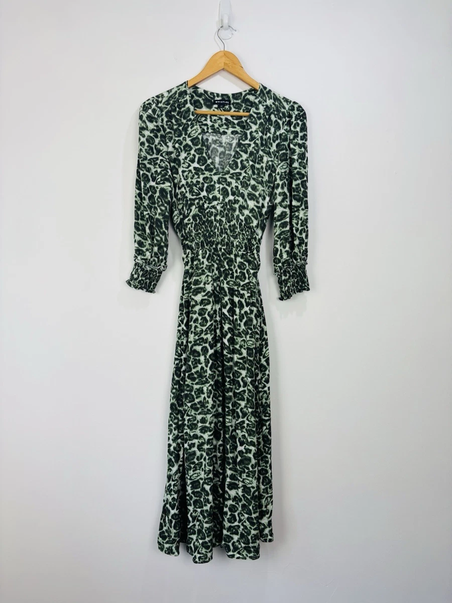 whistles green leopard print dress Rent Whistles Green Leopard Printed Midi Dress main image 1
