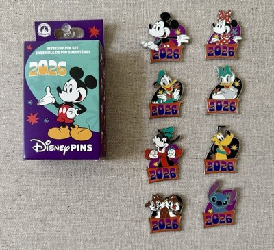 2026 Disney Parks Dated Yearly 8 Pin Mystery Complete Set Mickey