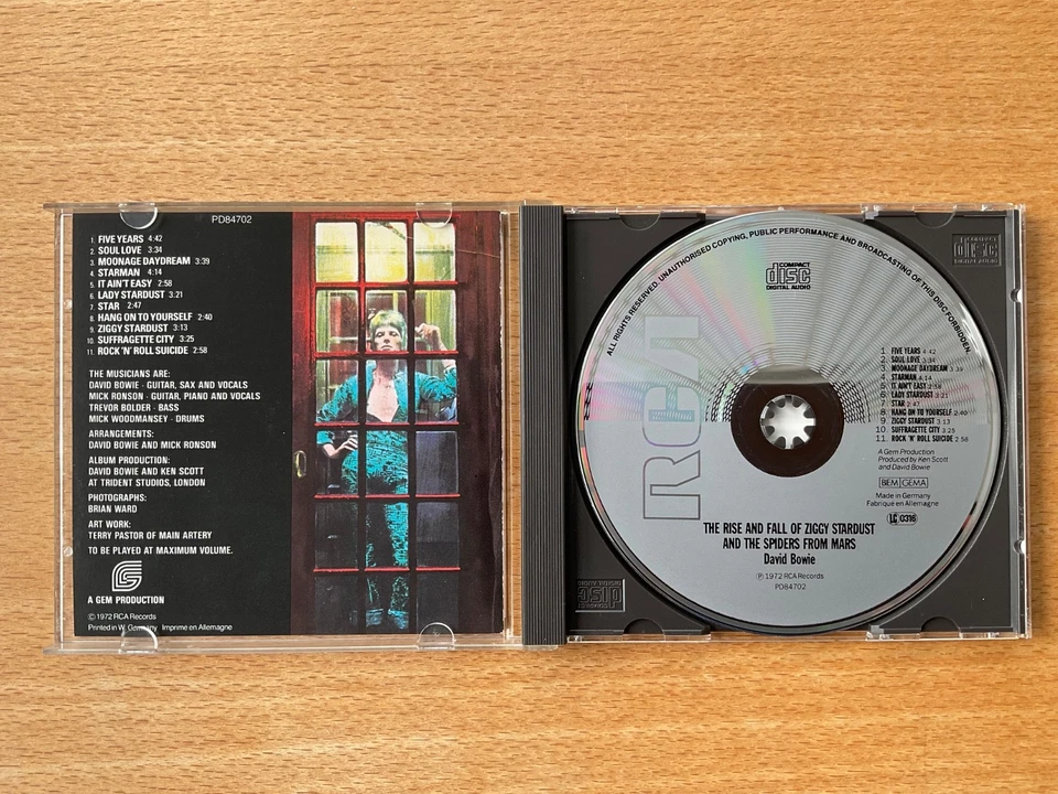 CD David Bowie - Ziggy Stardust … 1st Press RCA PD84702, Made in Germany sgut vg - Bild 3 von 4
