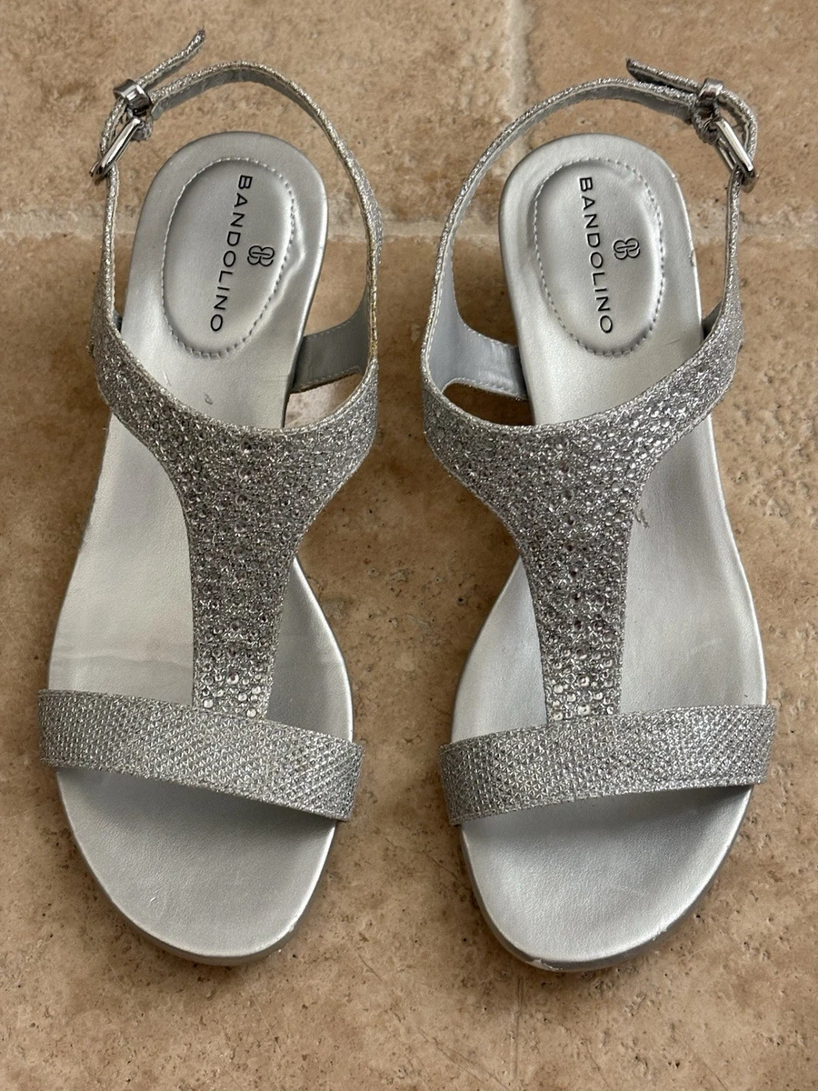 bandolino silver dress shoes Metallic Silver Bandolino Slippers Shoes Size 7.5