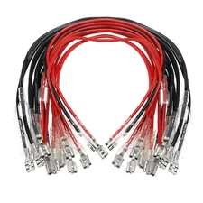 30Pcs 6.3mm Double Head Crimp Terminal with Insulating Sleeve with Wire Red +...
