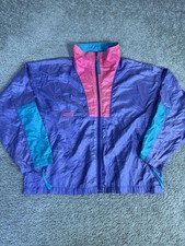 Vintage Columbia Jacket Mens L Purple Windbreaker Intertrainer Radial Sleeve 90s