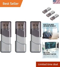 Fast 64GB USB 3.0 Flash Drive - Turbo Attach  3, Shockproof, Portable Set of 3