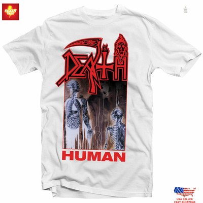 Death Human White TShirt | New Technical Progressive Death Metal Band Tee Unisex