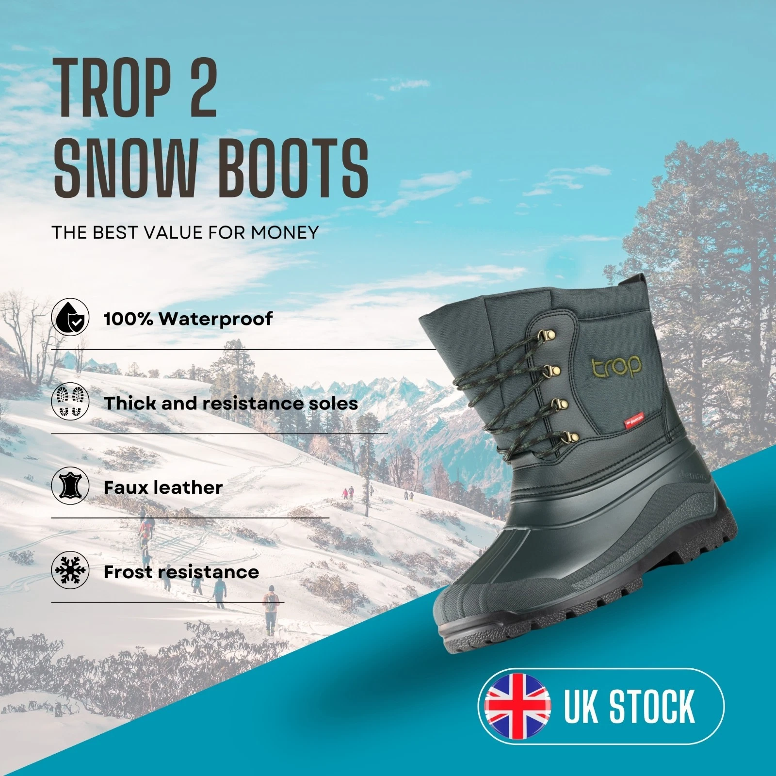 New Demar TROP 2 Voyager Winter Snow Boots -30C Waterproof Fishing Walking