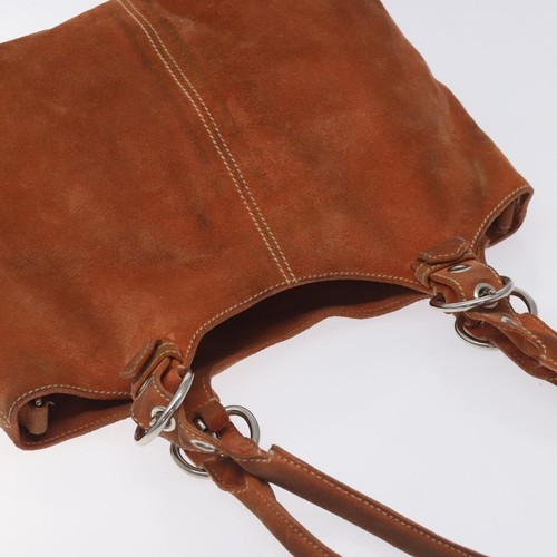 PRADA Hand Bag Suede Orange Silver Auth 130348 - Picture 6 of 22