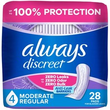 Adult Incontinence Pads for Women, Moderate Absorbency, Regular Length, Postp...