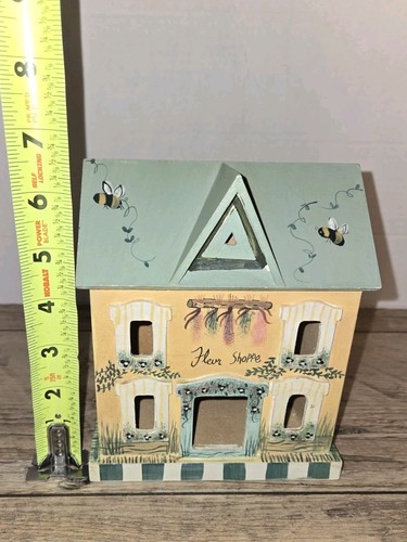 Hand painted Country Chic Primitive wooden saltbox house Fleur Shop - Picture 9 of 9