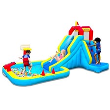Inflatable Water Slide, Blow Up Water Slide with Climbing Wall, Water Slide f...