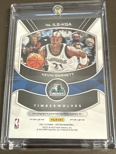 2021-22 Spectra Kevin Garnett #ILS-KGA Illustrious Legends Auto Silver Prizm /49 - Picture 2 of 2