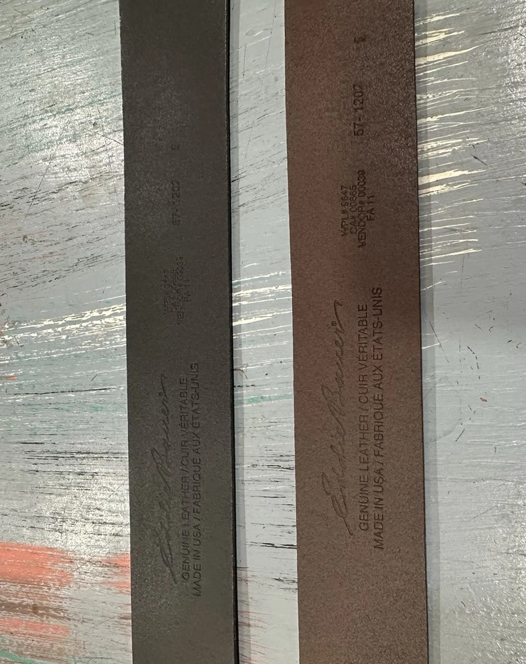 (2) Cinturones de cuero genuino Eddie Bauer uno marrón uno negro - ¡¡¡Grandes cinturones!!! Talla S Foto 4 de 4