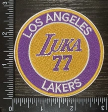 3” LUKA DONCIC 77 LOS ANGELES LAKERS IRON ON PATCH BASKETBALL