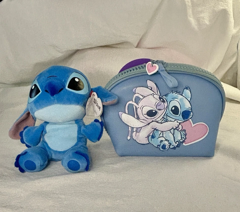 Disney Stitch TY Beanie Boos Peluche + Stitch & Angel Moneda Bolsa Maquillaje Bolsa Set Foto 2 de 4