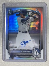 2025 bowman chrome baseball Aidan West Auto /499 Refractor 